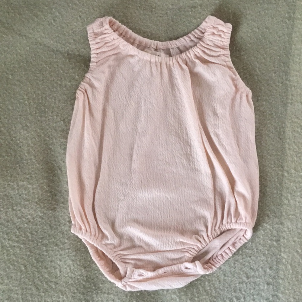 Boy + Girl Organic Romper in Pink, Sz 12-18 months